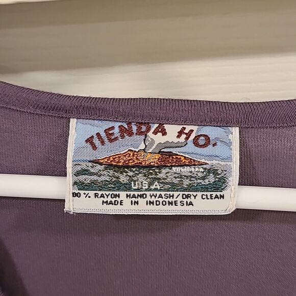 Tienda Ho Lagenlook Purple Bat Wing Sleeve Cowl Neck Top fall oversized tunic - Picture 2 of 8